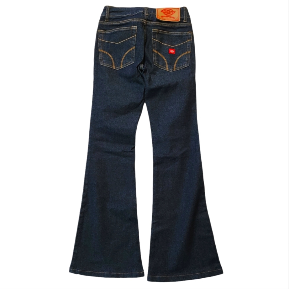 Y2K - Like New - Dickies Women's Dark Blue Low Rise Flared Jeans
